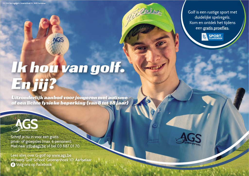 Dit is een poster om de G-golf werking op AGS bekend te maken. Op de afbeelding zie je een G-sporter. 